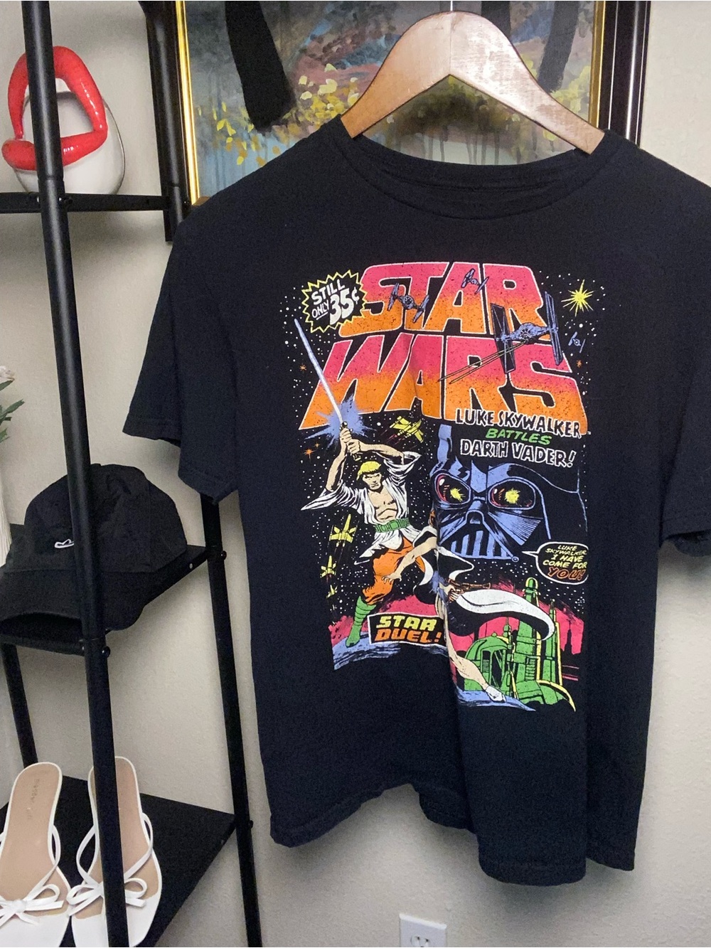 MAD Engine Black Star Wars Graphic Tee with Multicolor Print